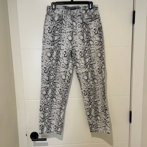 Alexander Wang Cropped Snake Print High Rise straight leg jeans size 26